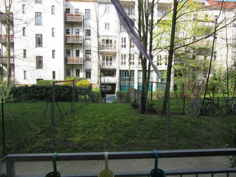 Ausblick vom Balkon Wohnung Leipzig