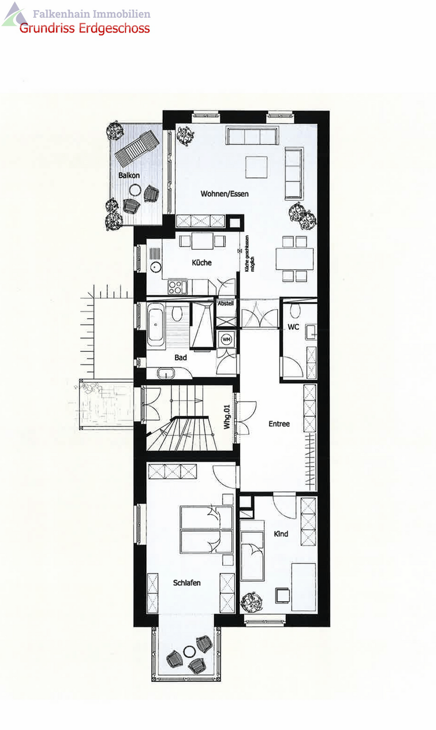 Grundriss WE 01 Etagenwohnung Markkleeberg