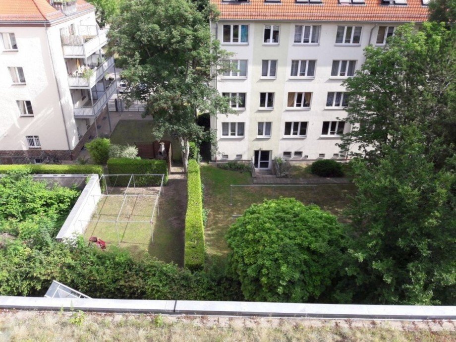 Ausblick vom Balkon Dachgeschosswohnung Leipzig